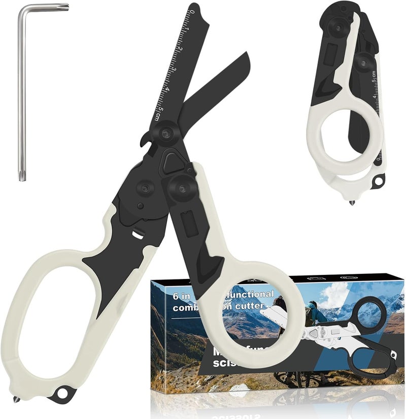 Lemasa 6in1 trauma shears - emergency responders, outdoor emergencies scissor, medical staff, and outdoor camping scissors, ttrauma scissors (Luminous Black) - Image 1